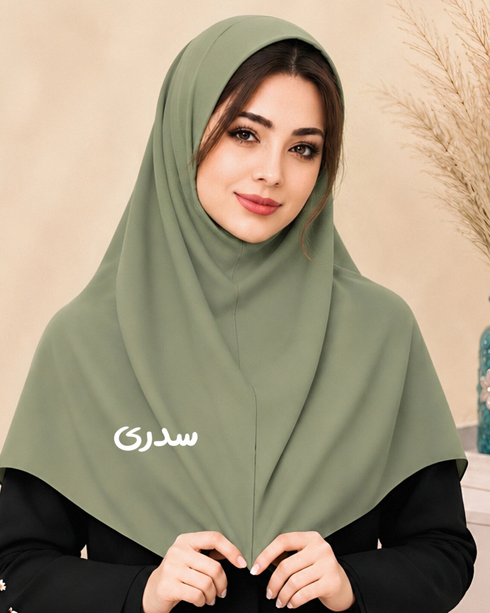 طیف رنگی سبز مقنعه کرپ ۹۰