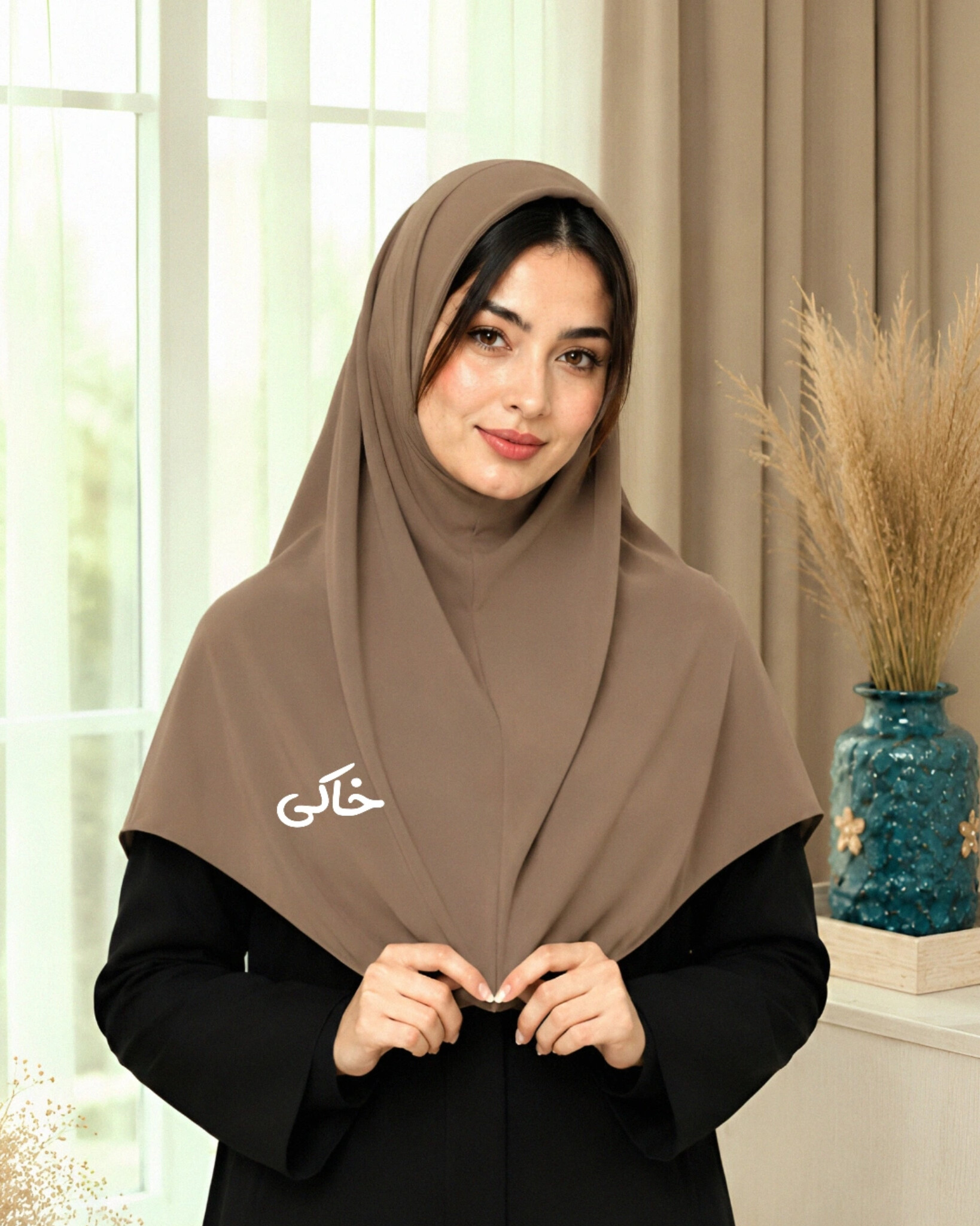 طیف رنگی کرم مقنعه کرپ قد ۹۰