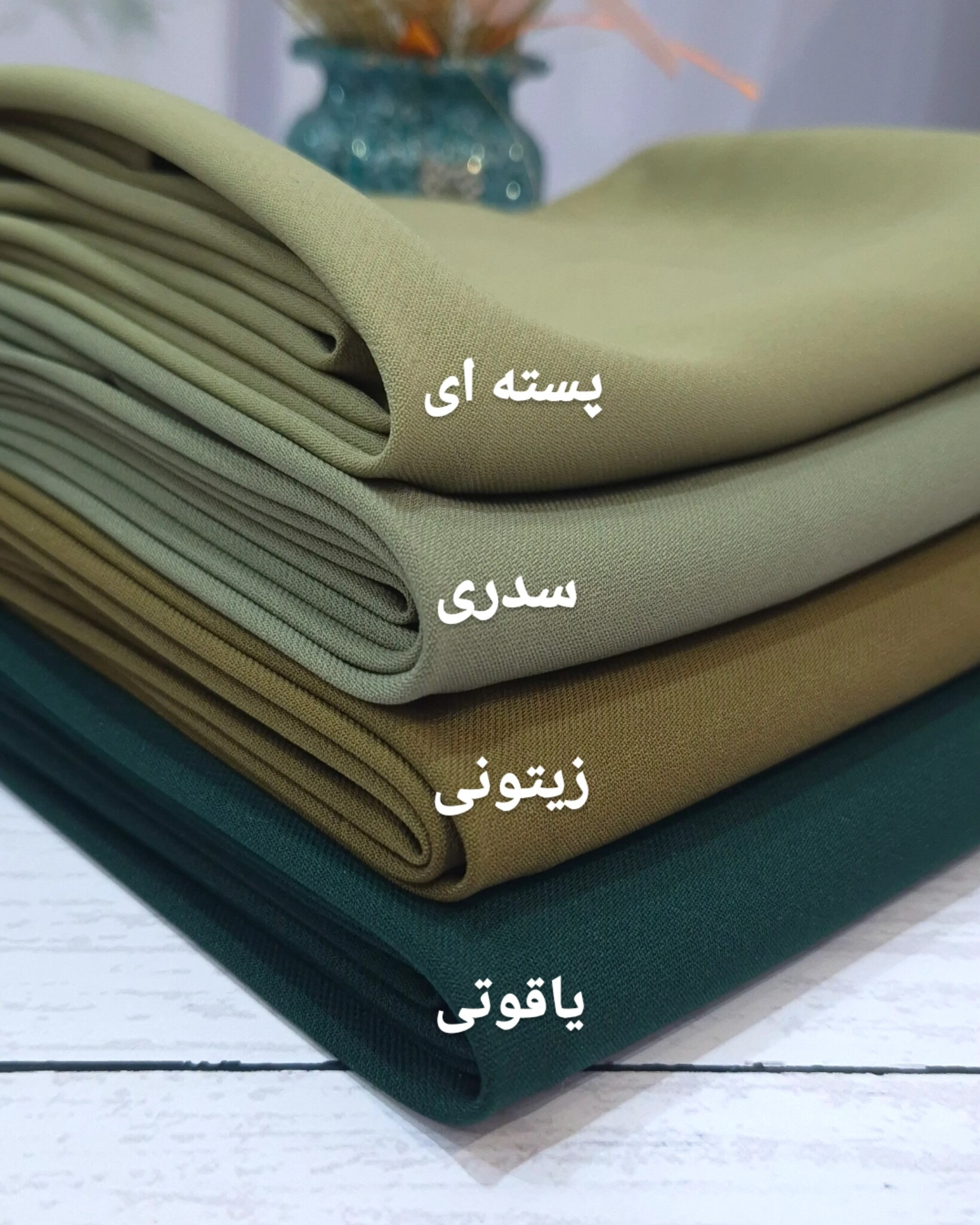 مقنعه کرپ سبز قد ۹۰